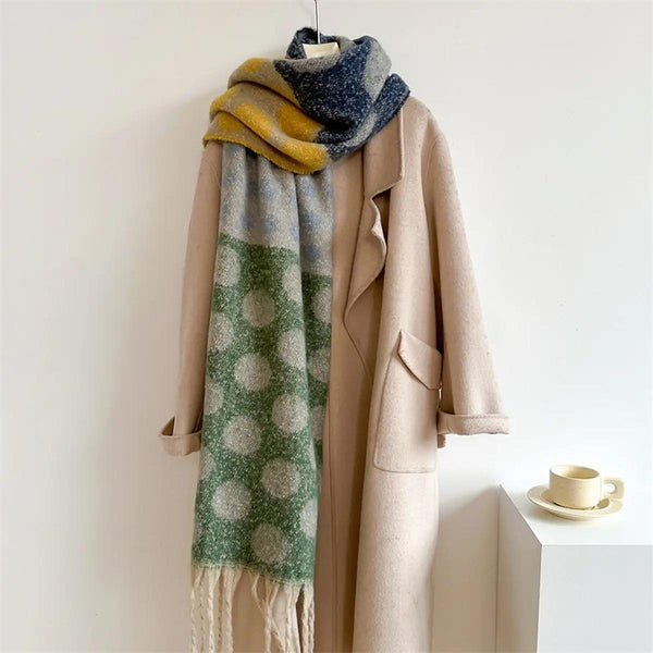 Retro Polka Dot Winter Scarf
