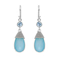 Sterling Silver Aqua Chalcedony Dangle Earring
