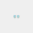 Small Opal Cabochon Stud Earring in Sterling Silver