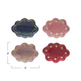 Stoneware Scalloped Dish with Wax Relief Design, 4 Colors