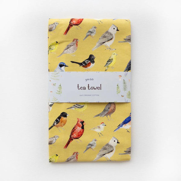 Backyard Birds Organic Cotton Tea Towel