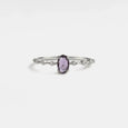 Oval Cut Amethyst Ring in Sterling Silver