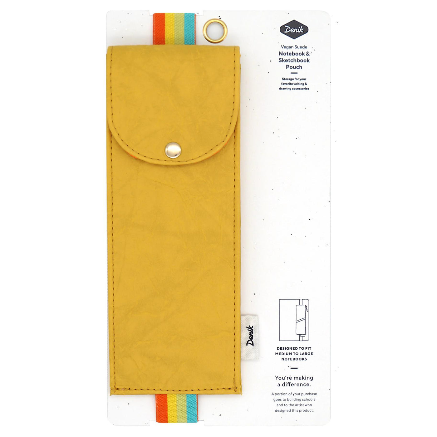 Yellow Crinkle Lined Notebook Pouch