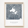 Madison Wisconsin Painted Map 11x14 (3 colors)