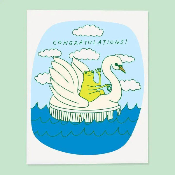 Swan Froggy Congrats Card