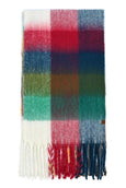 Multicolor Block Plaid Check Pattern Woven Winter Scarf