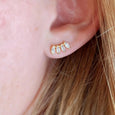 18k Gold Filled Curved Cubic Zirconia Stud Earrings
