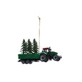 Tractor Trailer with Glitter Trees Ornament