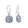 Sterling Silver Blue Topaz Gemstone Dangle Earring