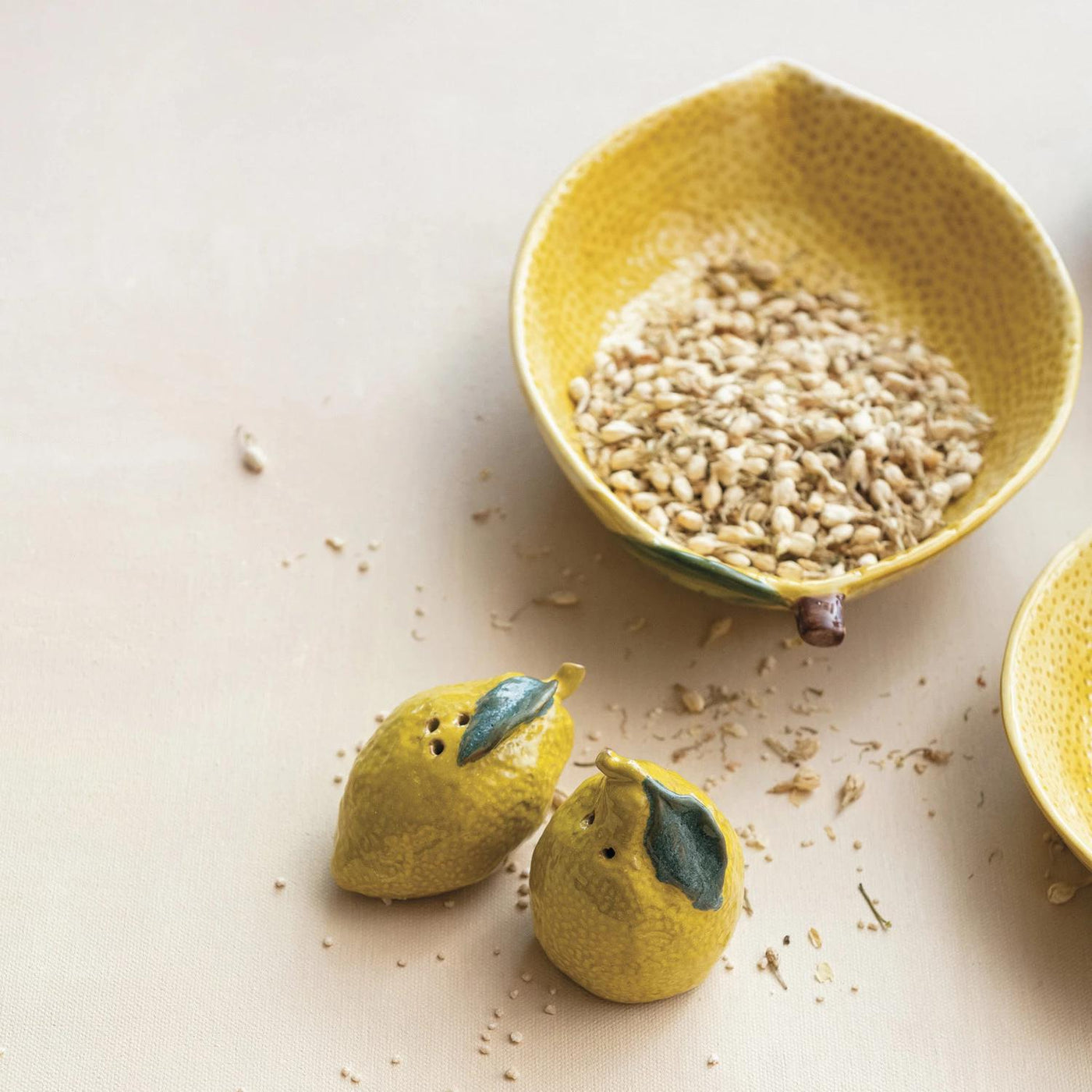 Stoneware Lemon Salt & Pepper Shakers