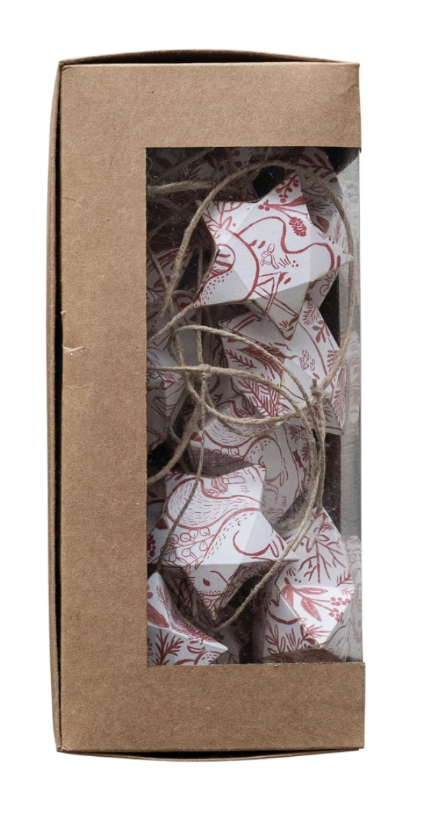 Paper Star Garland with Woodland Design