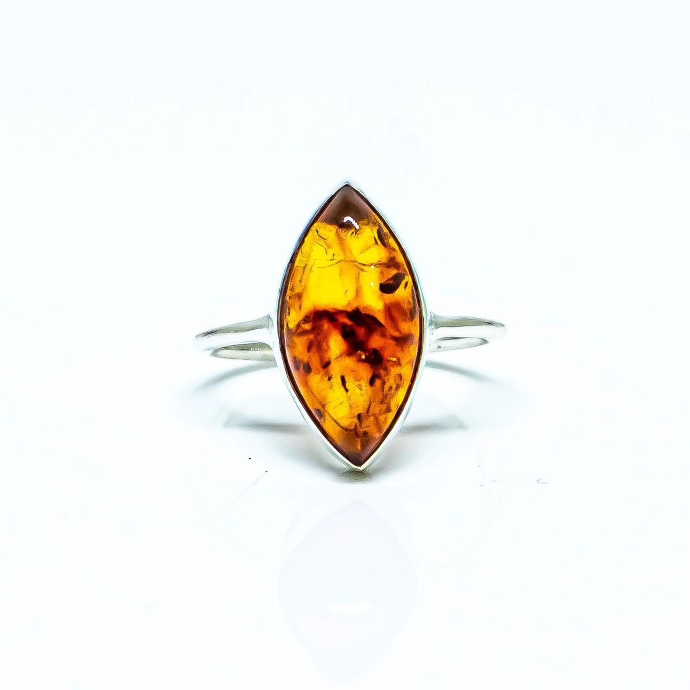 Amber Ring in Sterling Silver
