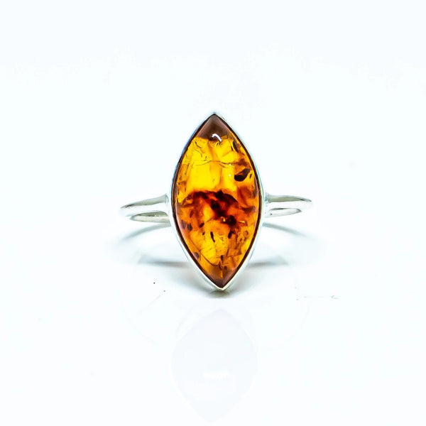 Amber Ring in Sterling Silver