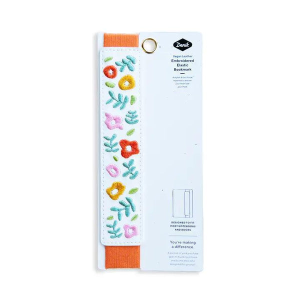 Spring Garden Embroidered Elastic Bookmark