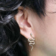 Bronze Large Snake Post Earrings