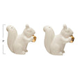 White and Gold Squirrel Salt and Pepper Shakers