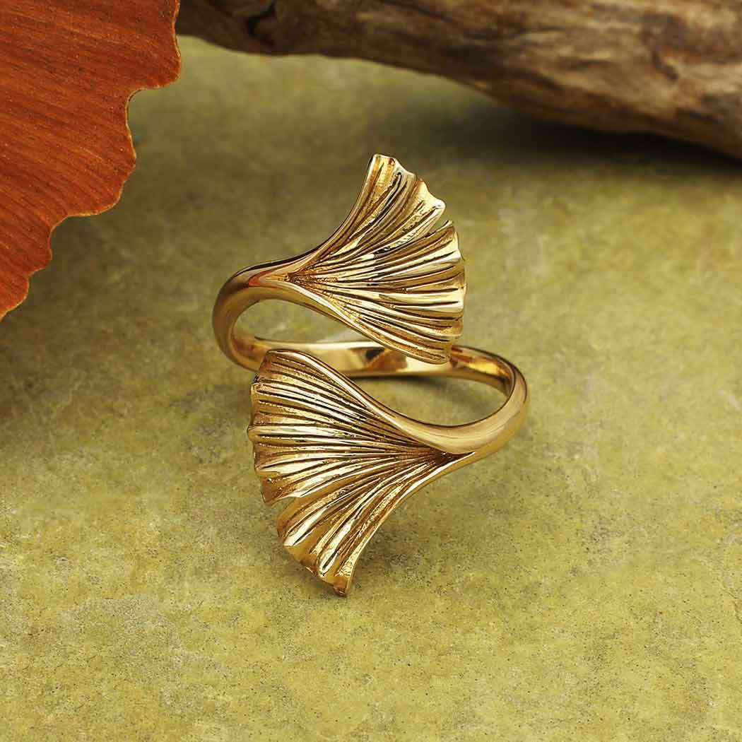 Adjustable Ginkgo Leaf Ring