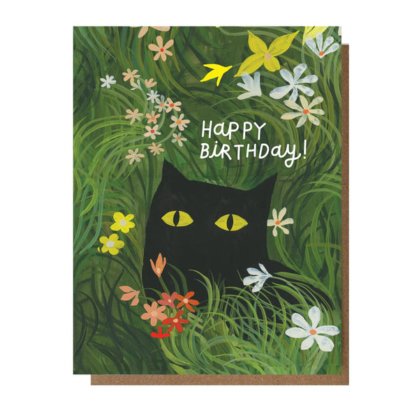 Happy Birthday Flower Kitty Card