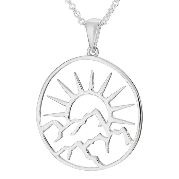 Rising Sun Sterling Silver Pendant Necklace