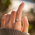 Oval-Cut Aurora Crystal Ring in Sterling Silver