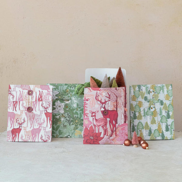 Paper Gift Bag with Holiday Pattern