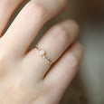 Vintage Style Oval Solitaire Milgrain Ring in  18k Gold Vermeil