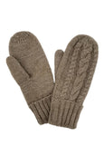 Sherpa Lining Cable Knit Mittens