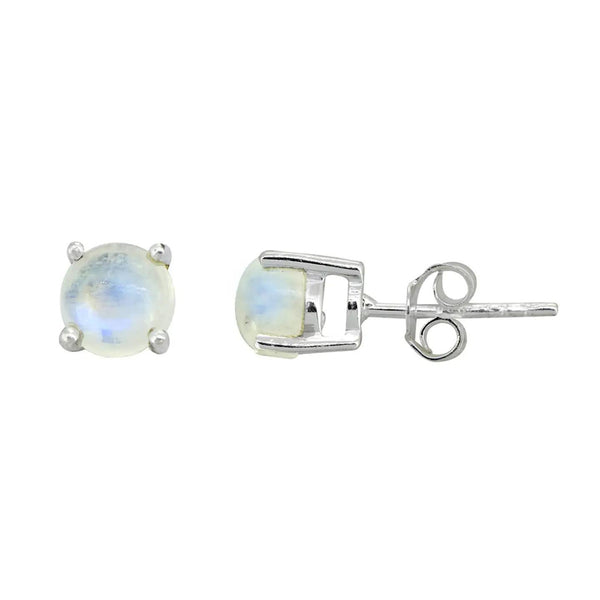 Sterling Silver Moonstone Gemstone Stud Earring
