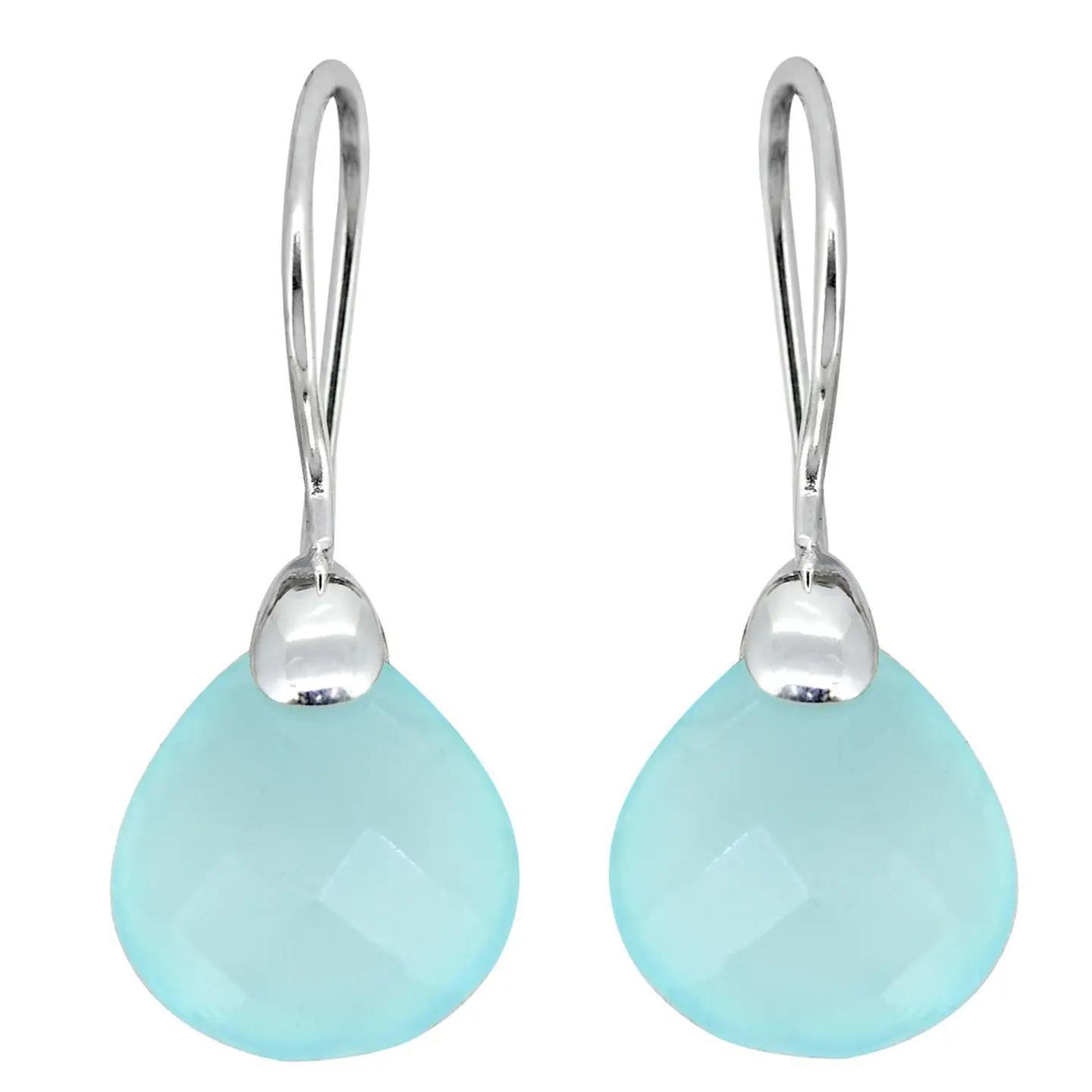 Sterling Silver Aqua Chalcedony Earrings