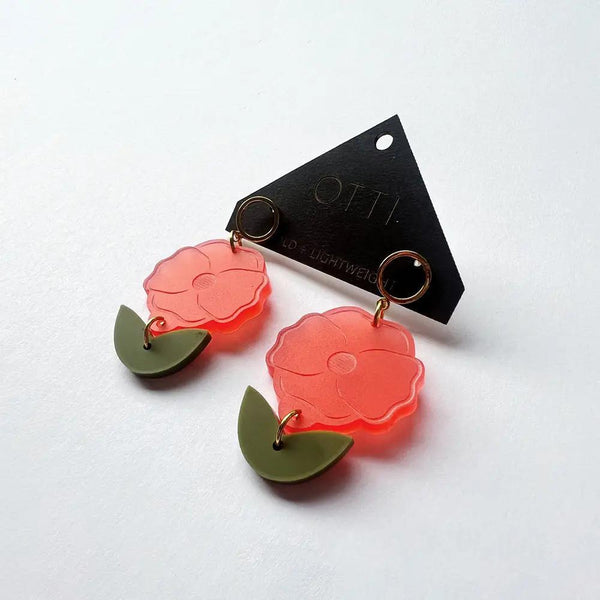 Petite Poppy Lightweight Acrylic Earring