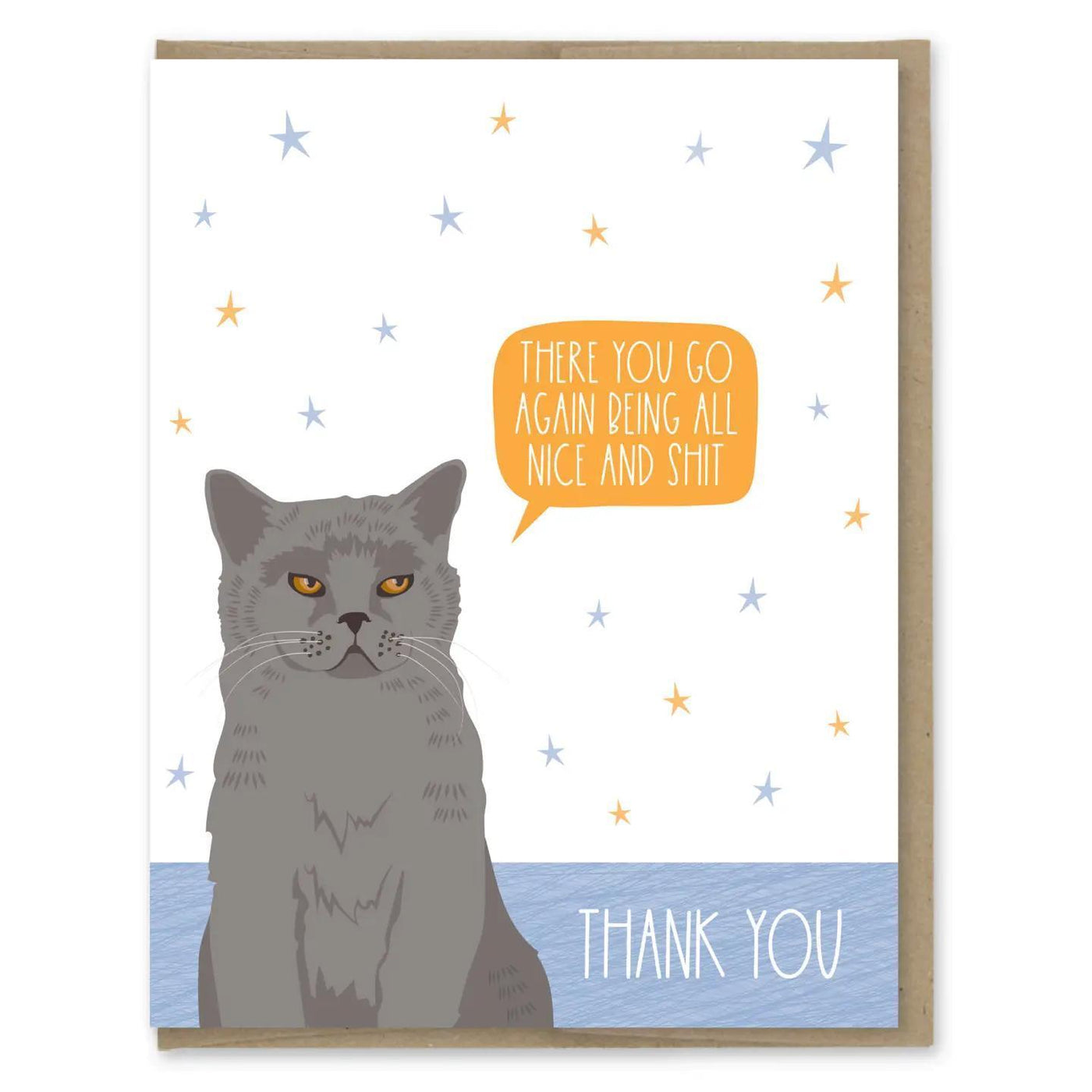 Nice and Sh*t Cat- Thank You Card