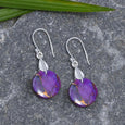 Sterling Silver Purple Copper Turquoise Earrings