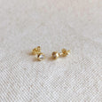 Gold Filled 4mm Round Bezel Cubic Zirconia Stud Earrings