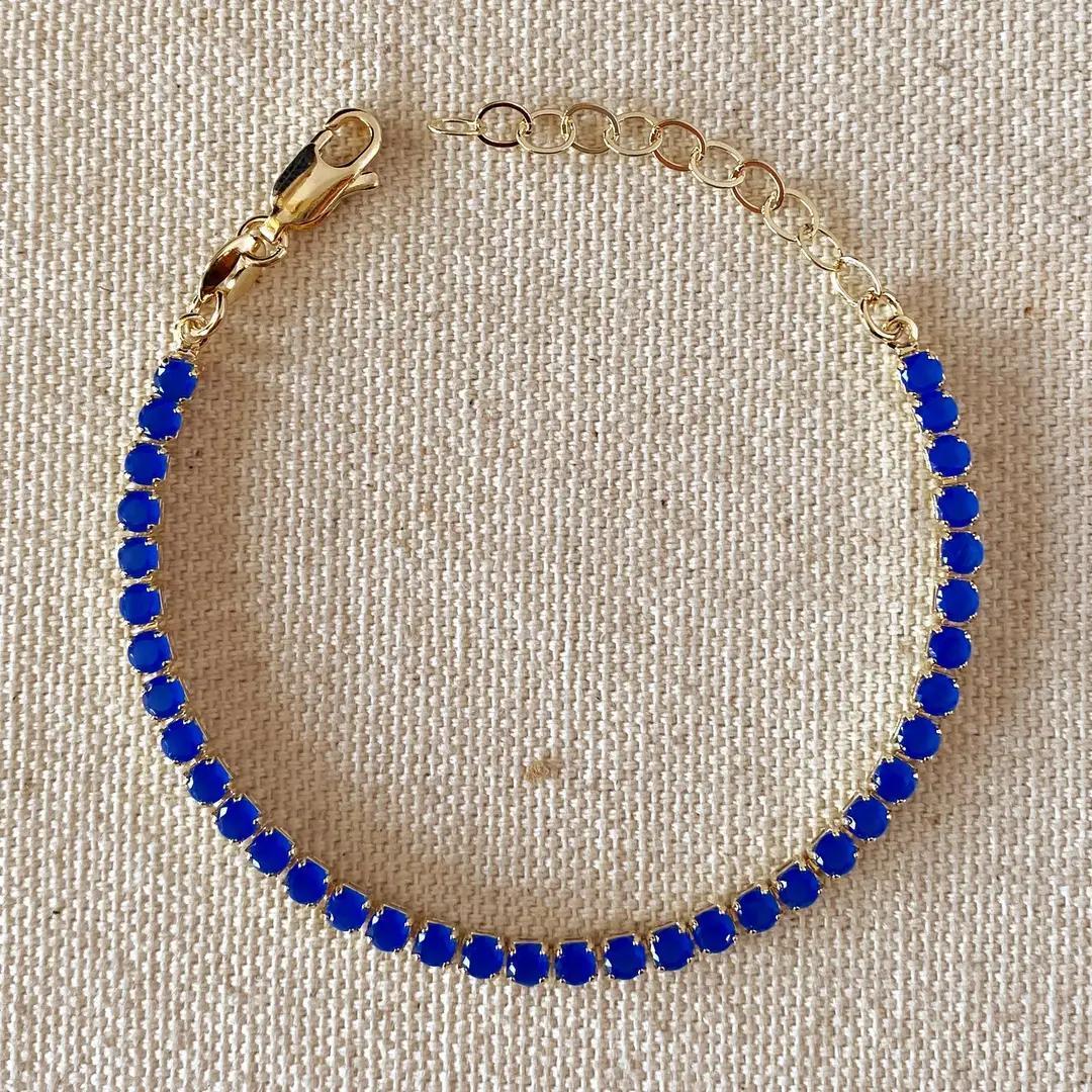 18k Gold Filled 3mm Cubic Zirconia Bracelet (2 Colors)