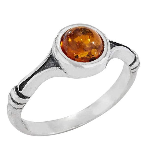 Sterling Silver Amber Ring