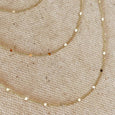 18k Gold Filled 1mm Curb Chain Necklace with Pressed Dots
