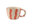 Hand Painted Stoneware Striped Mug, 10 oz.