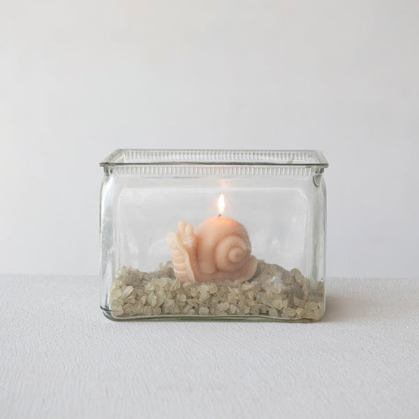 Unscented Snail Shaped Candle, Cream Color