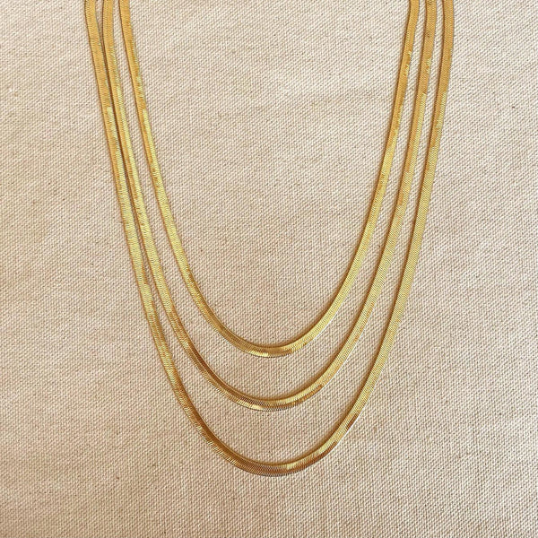 18k Gold Filled  4.0mm Herringbone Chain