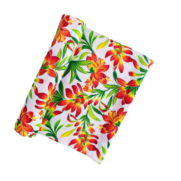 Indian Paintbrush/Prairie Fire Muslin Baby Swaddle