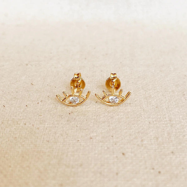18k Gold Filled Eye Stud Earrings