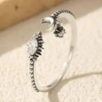 Celestial Marquise Sun Moon Adjustable Ring in Sterling Silver
