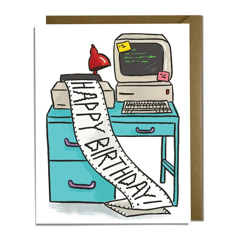 Vintage printer banner funny birthday card