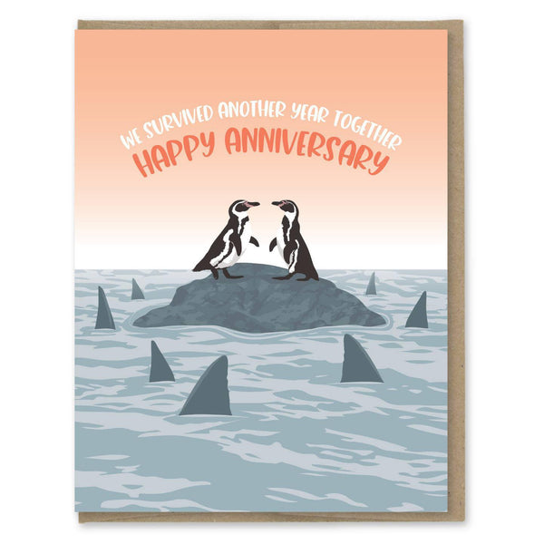 Survived Another Year Funny Shark Card