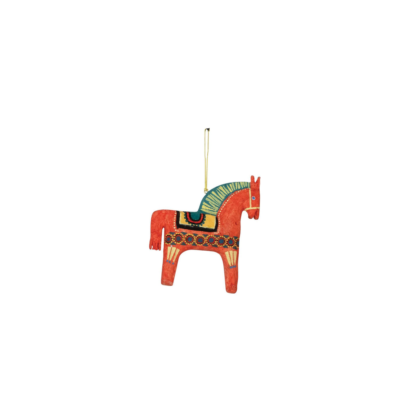 Hand-Painted Paper Mache Horse Ornament