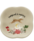 Stoneware Pedestal Dish with Forest Animals