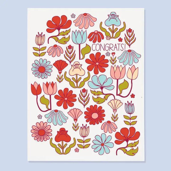 Funky Floral Congrats Card