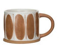 White & Brown Patterned Mugs