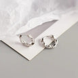 Geometric Marquise CZ Hoop Earrings in Sterling Silver