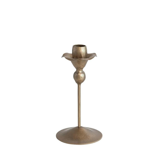 Hand-Forged Metal Flower Taper Holder